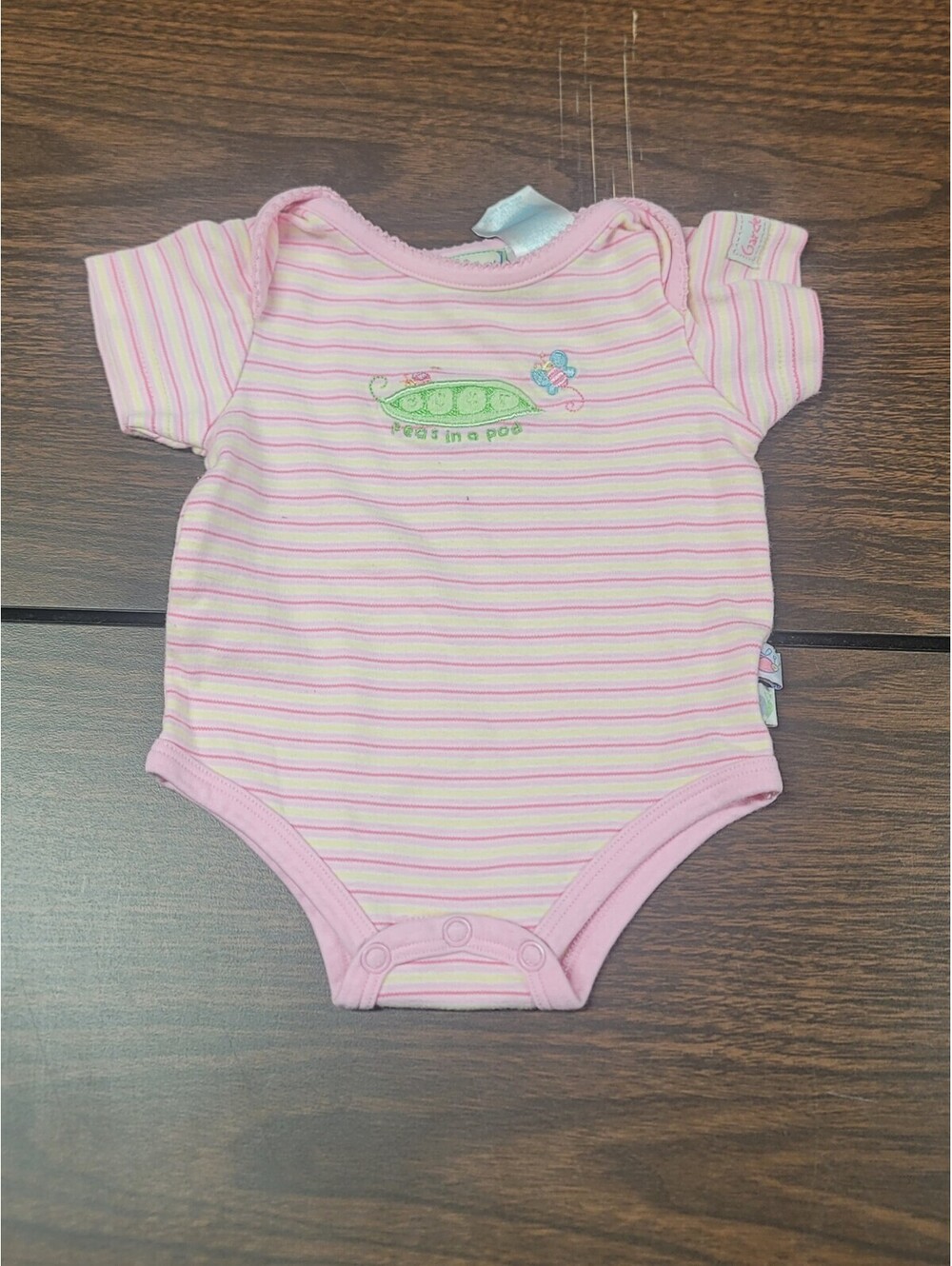 Lot Of Two Vintage Baby Girl Clothes Pink Skirt And Stripped Garden Body Suit